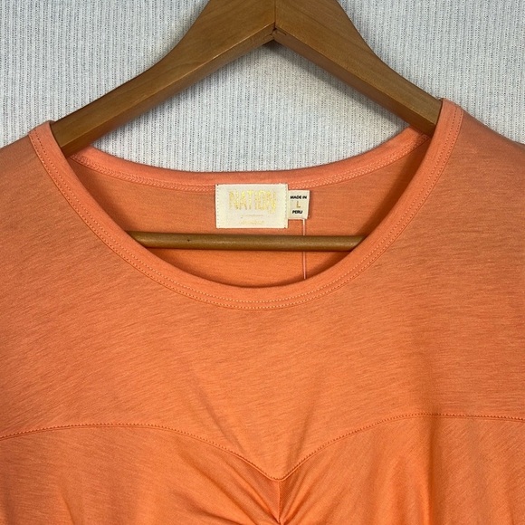 NWT Nation LTD Alina Tee T-Shirt Women’s Size Large Cadmium Orange Shirring - Picture 4 of 11